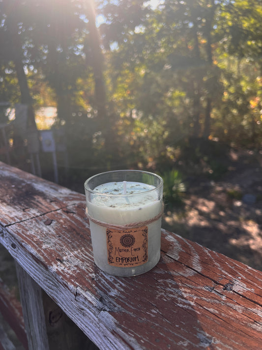 Green Tea Candle//Thrifted Glass Collection