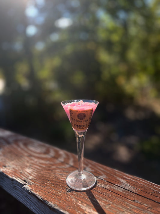Lavender Chamomile Tea-Light Candle//Thrifted Glass Collection