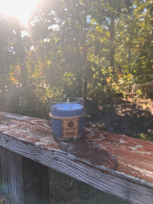 Blue Lotus Amber Candle//Thrifted Glass Collection