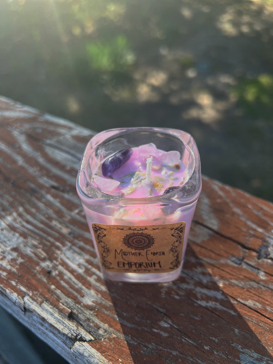 Lavender Chamomile Mini Candles//Thrifted Glass Collection