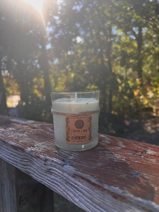 Green Tea Candle//Thrifted Glass Collection
