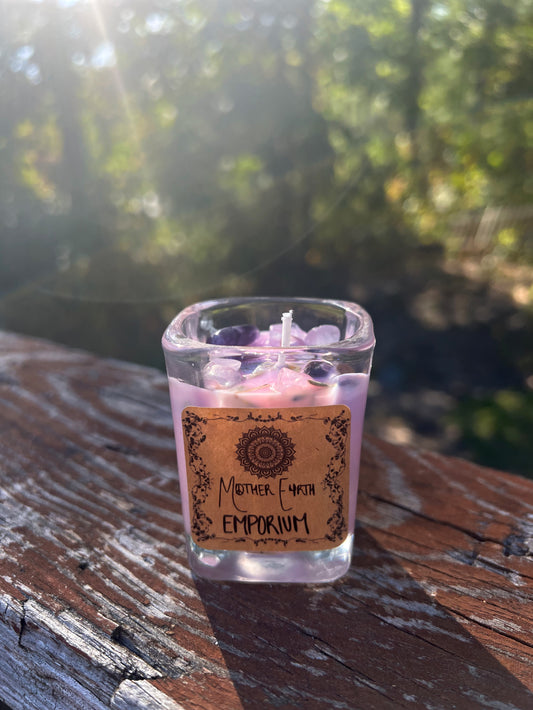 Lavender Chamomile Mini Candles//Thrifted Glass Collection
