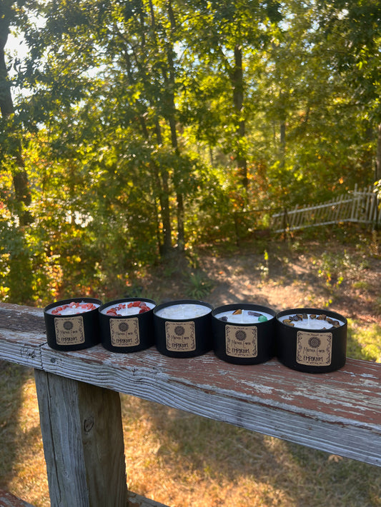 8oz. Nag Champa Soy Candle//Matte Black Collection