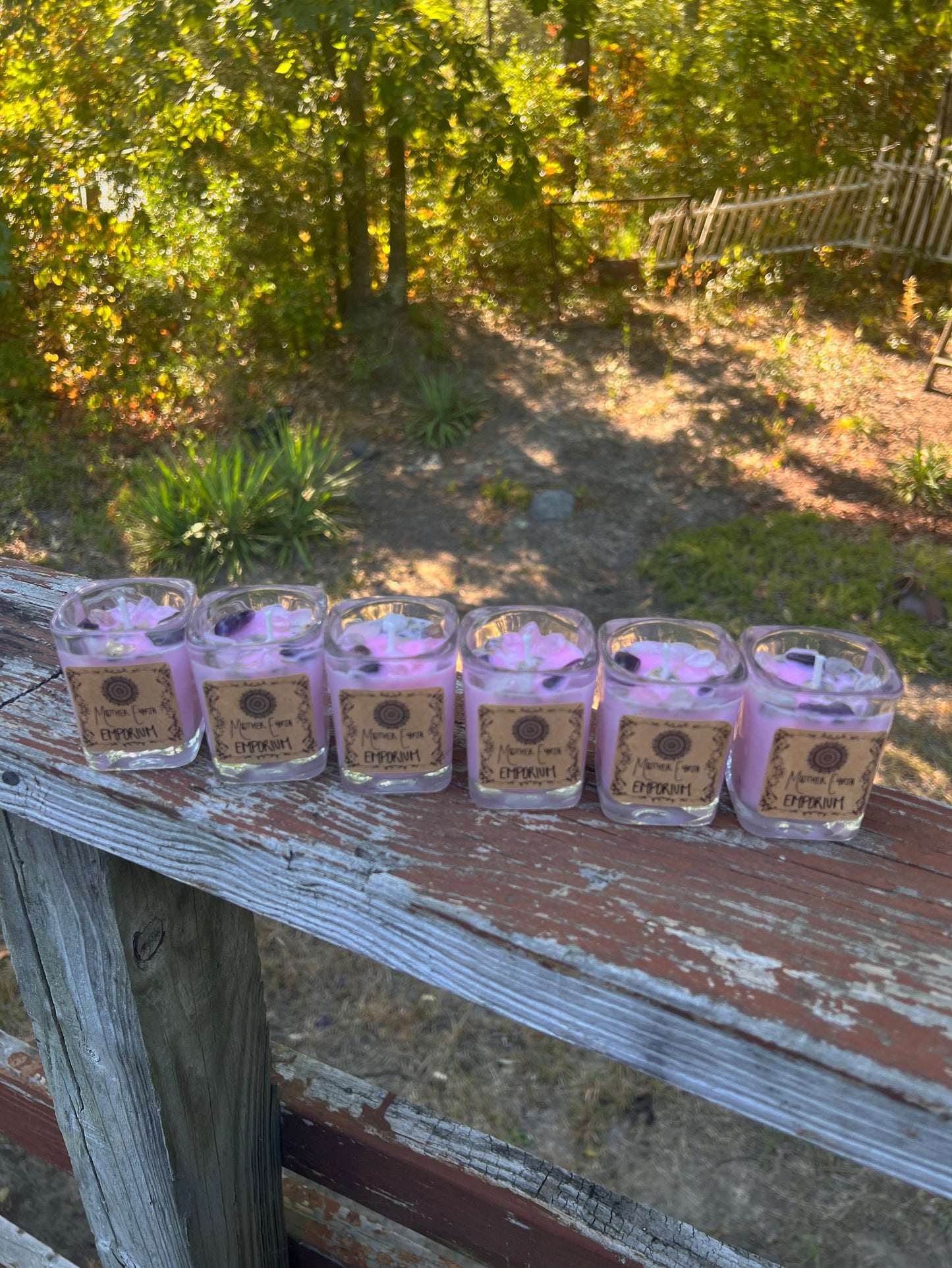 Lavender Chamomile Mini Candles//Thrifted Glass Collection