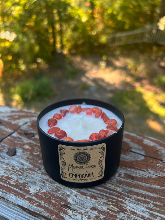 8oz. Nag Champa Soy Candle//Matte Black Collection